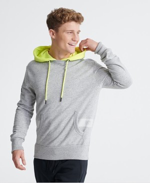 Superdry City Neon Micro Hit Loopback Férfi Kapucnis Pulóver Sötét Szürke | JZWPM2814